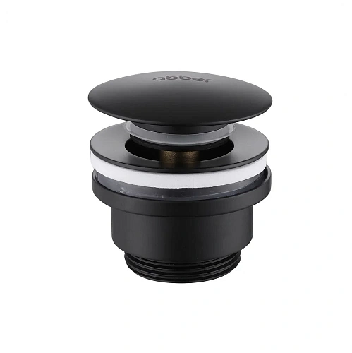 Донный клапан ABBER AF0011B без перелива, клик-клак, черный матовый Донный клапан ABBER AF0011B без перелива, клик-клак, черный матовый