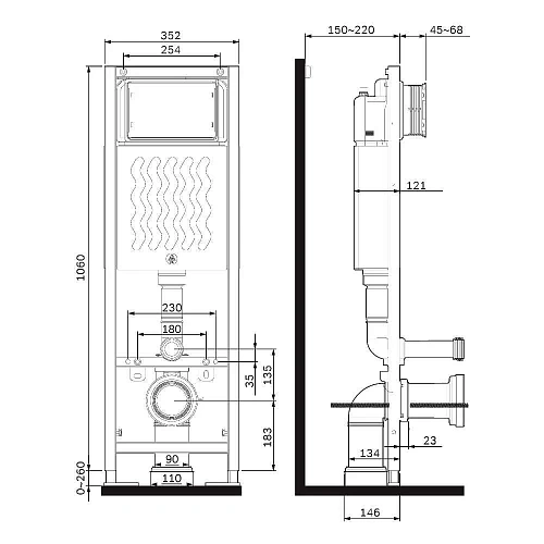 Инсталляция для унитаза AM.PM ErgoFit I012711 ErgoFit узкая Инсталляция для унитаза AM.PM ErgoFit I012711 ErgoFit узкая