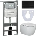 Комплект унитаза Ceramica Nova Сет 4 в 1 инсталляция с кнопкой и шумоизоляцией CN3001_1002B_1000 Комплект унитаза Ceramica Nova Сет 4 в 1 инсталляция с кнопкой и шумоизоляцией CN3001_1002B_1000