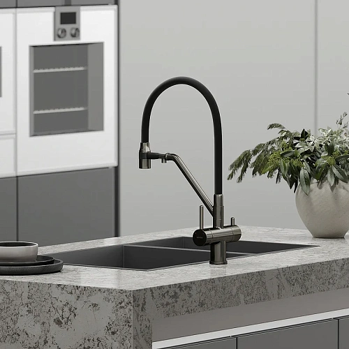 Смеситель для кухни Sancos Dora SC4003GG под фильтр, вороненая сталь Смеситель для кухни Sancos Dora SC4003GG под фильтр, вороненая сталь