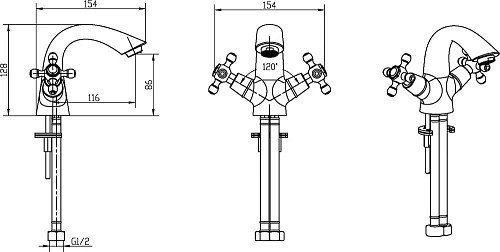 Смеситель для раковины Boheme ROYAL 291-Royal золото Смеситель для раковины Boheme ROYAL 291-Royal золото