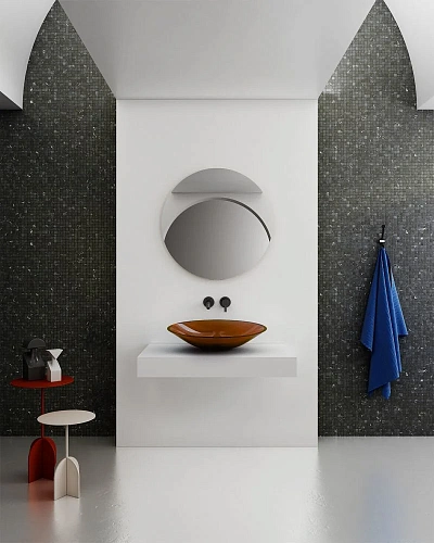 Раковина ABBER Kristall AT2812Opal прозрачная, накладная, коричневая Раковина ABBER Kristall AT2812Opal прозрачная, накладная, коричневая