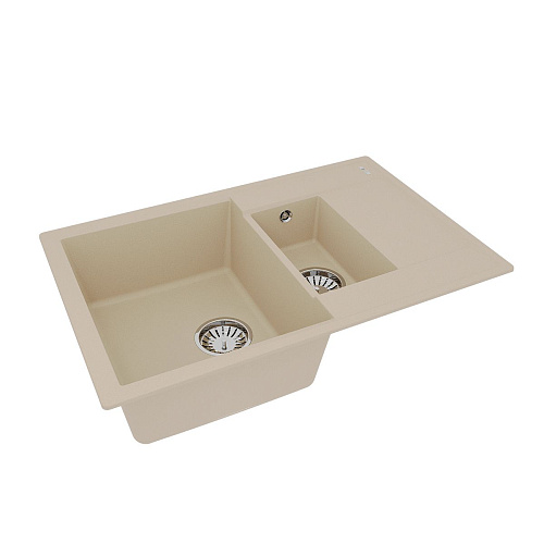 Кухонная мойка Lemark RAMZA 760 врезная из кварцгранита, с крылом, бежевый 9910038 Кухонная мойка Lemark RAMZA 760 врезная из кварцгранита, с крылом, бежевый 9910038