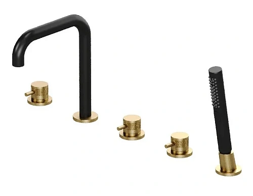 Смеситель на борт ванны Allen Brau Priority 5.31007-GB31 (с внутренней частью) черный/золото Смеситель на борт ванны Allen Brau Priority 5.31007-GB31 (с внутренней частью) черный/золото