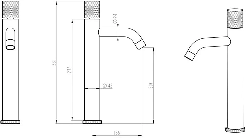 Смеситель для раковины Boheme STICK CHROME TOUCH GOLD 122-CRG.2 Смеситель для раковины Boheme STICK CHROME TOUCH GOLD 122-CRG.2