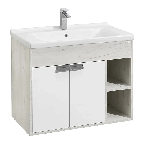 Тумба под раковину Aquaton Флай 80 белый, дуб крафт 1A237401FAX10 Тумба под раковину Aquaton Флай 80 белый, дуб крафт 1A237401FAX10