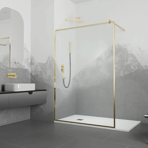 Душевая перегородка RGW Walk In WA-12G 900 мм 32101290-16 золото brush, Easy Clean Душевая перегородка RGW Walk In WA-12G 900 мм 32101290-16 золото brush, Easy Clean