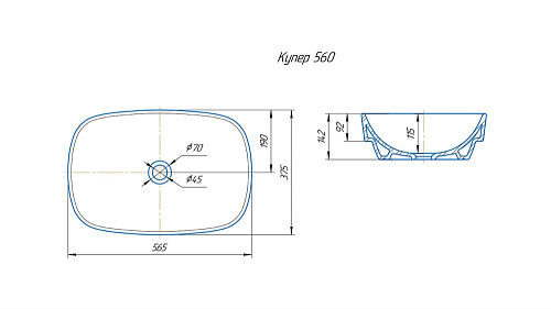 Раковина Kirovit Купер 56 см 29657 Раковина Kirovit Купер 56 см 29657