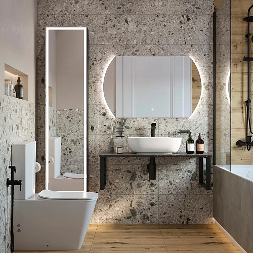 Комплект мебели DIWO Элиста 100 чёрный мрамор, с раковиной Moduo 50 Square 555740 Комплект мебели DIWO Элиста 100 чёрный мрамор, с раковиной Moduo 50 Square 555740