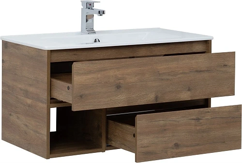 Комплект мебели STWORKI Карлстад 90 дуб рустикальный, в стиле лофт, под дерево, подвесная (гарнитур, 421759 Комплект мебели STWORKI Карлстад 90 дуб рустикальный, в стиле лофт, под дерево, подвесная (гарнитур, 421759