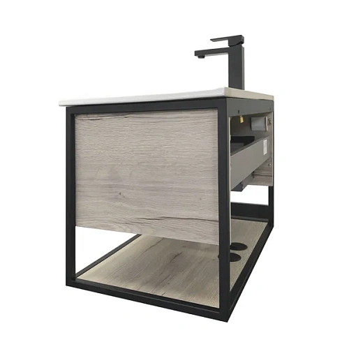 Тумба с раковиной Comforty Бонн 75 00-00008475 графит/дуб дымчатый раковина Comforty 75E Тумба с раковиной Comforty Бонн 75 00-00008475 графит/дуб дымчатый раковина Comforty 75E