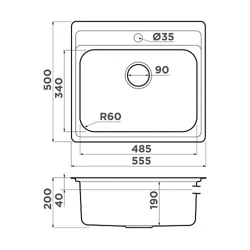 Кухонная мойка Omoikiri Ashi 56-IN нерж.сталь/нержавеющая сталь 4993449 Кухонная мойка Omoikiri Ashi 56-IN нерж.сталь/нержавеющая сталь 4993449