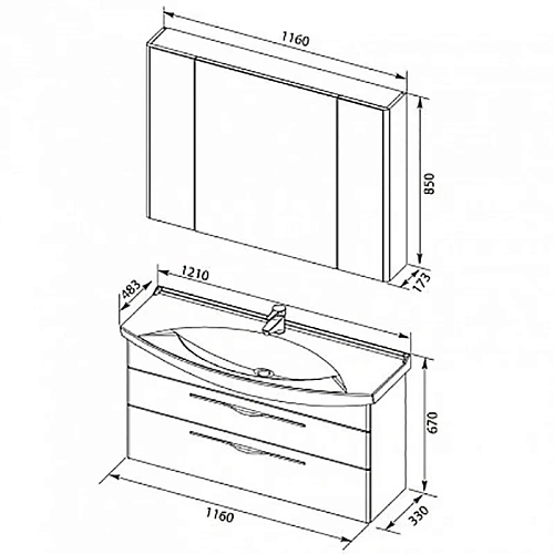 Комплект мебели Aquanet Ирвин 120 белый 00210256 Комплект мебели Aquanet Ирвин 120 белый 00210256
