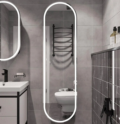 Шкаф-пенал STWORKI Мальмё МВК076 45, с подсветкой, черный 541644 Шкаф-пенал STWORKI Мальмё МВК076 45, с подсветкой, черный 541644