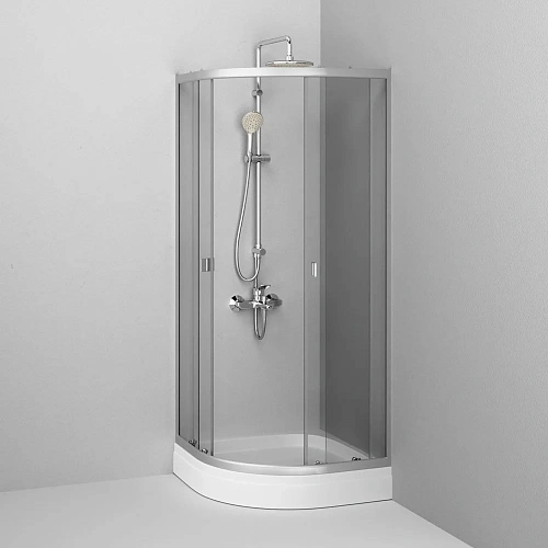 Душевой уголок AM.PM X-Joy Twin Slide W88E-205-080MT 80x80 с поддоном, профиль матовый хром, стекло Душевой уголок AM.PM X-Joy Twin Slide W88E-205-080MT 80x80 с поддоном, профиль матовый хром, стекло