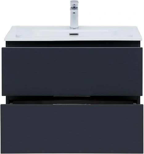 Тумба под раковину Aquanet Алвита New 70 2 ящика, антрацит 00303908 Тумба под раковину Aquanet Алвита New 70 2 ящика, антрацит 00303908