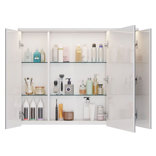 Зеркальный шкаф Lemark ZENON 100х80 с козырьком-подсветкой, с розеткой, белый LM100ZS-Z Зеркальный шкаф Lemark ZENON 100х80 с козырьком-подсветкой, с розеткой, белый LM100ZS-Z