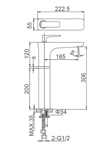 Смеситель для раковины Wonzon & Woghand Shark, хром (WW-48B1104-CR) Смеситель для раковины Wonzon & Woghand Shark, хром (WW-48B1104-CR)