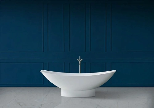 Ванна отдельностоящая ABBER AS9610 180x80 универсальная, белая матовая, искусственный камень Ванна отдельностоящая ABBER AS9610 180x80 универсальная, белая матовая, искусственный камень