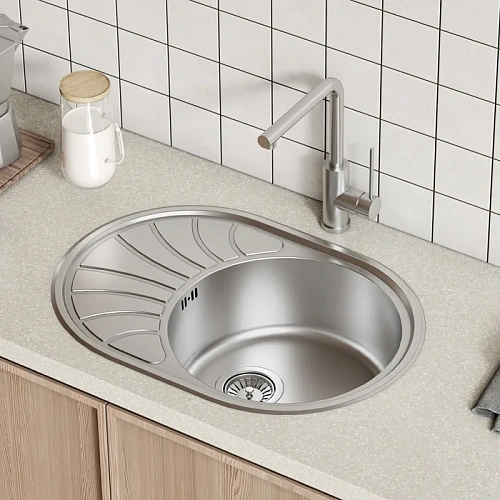 Кухонная мойка IDDIS Suno S (SUN65SDi77S), нержавеющая сталь, шелк, 650x460 Кухонная мойка IDDIS Suno S (SUN65SDi77S), нержавеющая сталь, шелк, 650x460