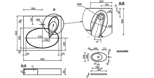 Раковина Эстет LEA ФР-00003451 600х545 над стиральной машиной Раковина Эстет LEA ФР-00003451 600х545 над стиральной машиной