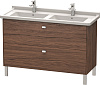 Картинка анонса товара «тумба под раковину duravit brioso br442401021 напольная 122 см орех темный»