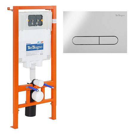 Инсталляция для унитаза BelBagno BB002-80 с клавишей смыва BB005-PR-CHROME