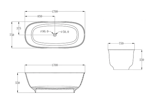 Ванна отдельностоящая ABBER AT9707Aquamarin 170x75 универсальная, бирюзовый полиэфирная смола Ванна отдельностоящая ABBER AT9707Aquamarin 170x75 универсальная, бирюзовый полиэфирная смола