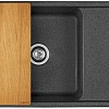 Кухонная мойка Aquaton Беллис 87 1A724832BS210 из литого мрамора, графит Кухонная мойка Aquaton Беллис 87 1A724832BS210 из литого мрамора, графит