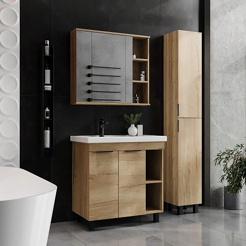 Тумба под раковину Onika Легран 80 см 108063 напольная, дуб галифакс (для Фостер 80 Пр.) Тумба под раковину Onika Легран 80 см 108063 напольная, дуб галифакс (для Фостер 80 Пр.)