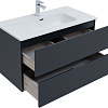 Тумба под раковину Aquanet Алвита New 90 2 ящика, антрацит 00303919 Тумба под раковину Aquanet Алвита New 90 2 ящика, антрацит 00303919