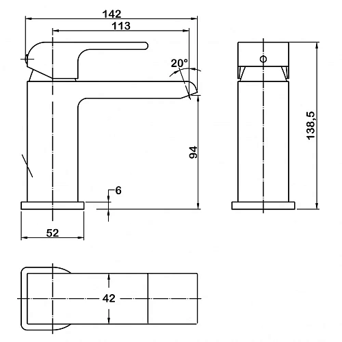 Смеситель для раковины Swedbe Velo 2410 Смеситель для раковины Swedbe Velo 2410