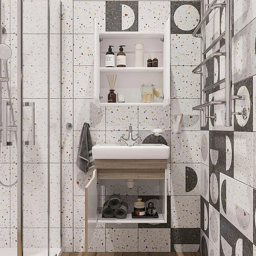 Комплект мебели DIWO Воронеж 50 подвесная, ореховый дубослив, с сифоном 579746 Комплект мебели DIWO Воронеж 50 подвесная, ореховый дубослив, с сифоном 579746