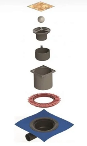 Душевой трап BERGES ZENTRUM Keramik 150х150 под плитку, без обрамления, выпуск D50 H65 боковой 093366 Душевой трап BERGES ZENTRUM Keramik 150х150 под плитку, без обрамления, выпуск D50 H65 боковой 093366