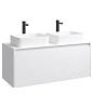 Тумба под раковину AQWELLA Mobi 120 см MOB0112W+MOB0712W подвесная, белая