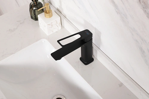 Смеситель для раковины Gid Niagara L057-BM-K L057BMK черный матовый Смеситель для раковины Gid Niagara L057-BM-K L057BMK черный матовый