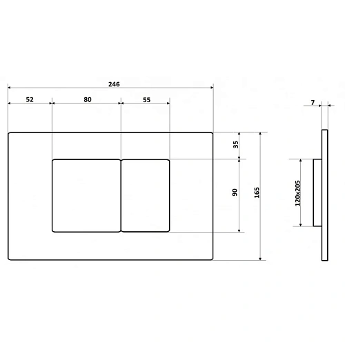 Клавиша смыва Ceruttispa CR03GS из нержавеющей стали глянцевая сталь Клавиша смыва Ceruttispa CR03GS из нержавеющей стали глянцевая сталь