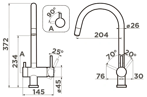 Смеситель для кухни Omoikiri Yamada-BN 4994225 Смеситель для кухни Omoikiri Yamada-BN 4994225