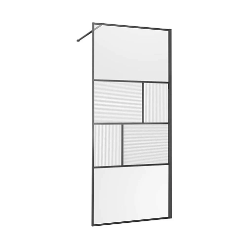 Душевая перегородка Vincea Walk-In VSW-1HC800CFGM, 800x2000, вороненая сталь, стекло прозрачное/рифл Душевая перегородка Vincea Walk-In VSW-1HC800CFGM, 800x2000, вороненая сталь, стекло прозрачное/рифл