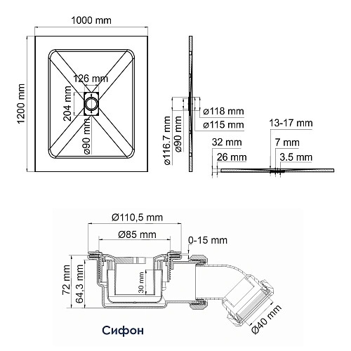 Душевой поддон WasserKRAFT Main 41T10 белый Душевой поддон WasserKRAFT Main 41T10 белый