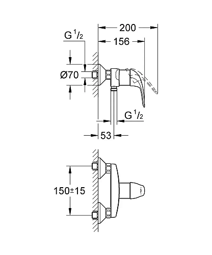 Смеситель для душа GROHE Start Eco (23268000) Смеситель для душа GROHE Start Eco (23268000)
