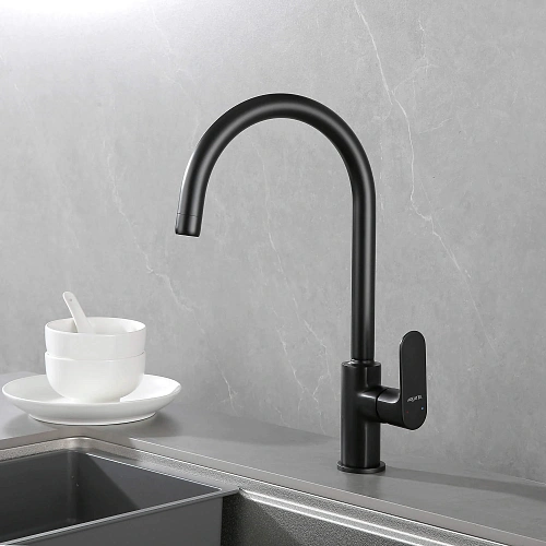 Смеситель для кухни Aquatek АЛЬФА AQ1982MB матовый черный Смеситель для кухни Aquatek АЛЬФА AQ1982MB матовый черный