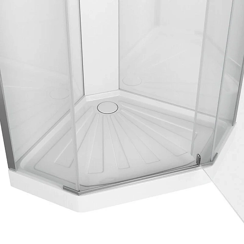 Душевая кабина Ceruttispa CHIKA901T без крыши 90x90x215-225 профиль хром, стекло прозрачное Душевая кабина Ceruttispa CHIKA901T без крыши 90x90x215-225 профиль хром, стекло прозрачное