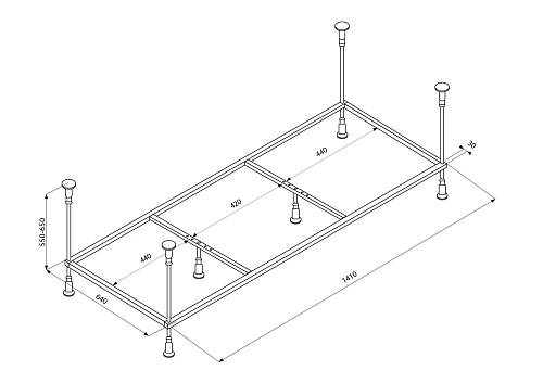 Каркас для ванны BETTOSERB 150х70 138000150 в комплекте с крепежами Каркас для ванны BETTOSERB 150х70 138000150 в комплекте с крепежами