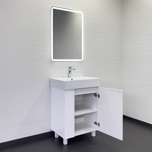 Тумба с раковиной Comforty Асти 60Н 00-00019247 напольная белый глянец раковина CF3WL032 Тумба с раковиной Comforty Асти 60Н 00-00019247 напольная белый глянец раковина CF3WL032