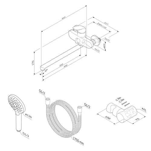 Смеситель для ванны AM.PM Like F8095000 хром Смеситель для ванны AM.PM Like F8095000 хром