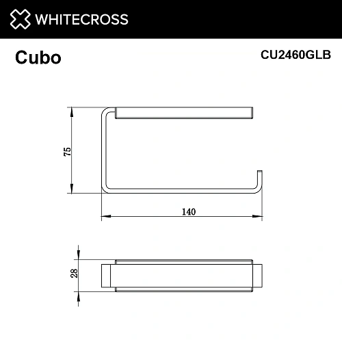 Держатель туалетной бумаги WHITECROSS Cubo CU2460GLB брашированное золото Держатель туалетной бумаги WHITECROSS Cubo CU2460GLB брашированное золото