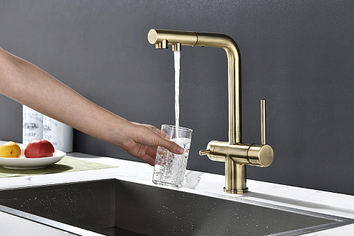 Смеситель для кухни Paulmark SERPENTINE бронза Se213222-BR Смеситель для кухни Paulmark SERPENTINE бронза Se213222-BR