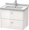Картинка анонса товара «тумба под раковину duravit brioso br414102222 подвесная 67 см белый глянцевый»