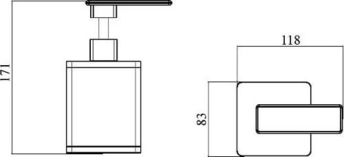 Дозатор жидкого мыла Boheme 10969-В-CR квадратный черный-хром Дозатор жидкого мыла Boheme 10969-В-CR квадратный черный-хром
